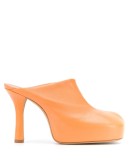 sculptural 105mm leather mules