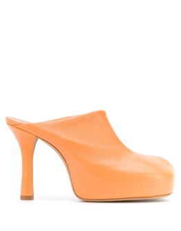 sculptural 105mm leather mules