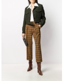 checked straight-leg trousers