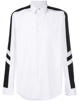side stripe long-sleeved shirt 