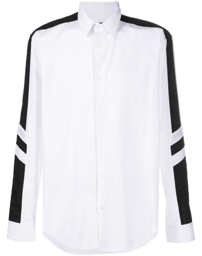 side stripe long-sleeved shirt 