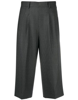 wide-leg checked shorts