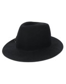 wool hat with silver-tone embellishment