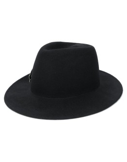 wool hat with silver-tone embellishment