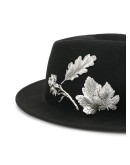 wool hat with silver-tone embellishment