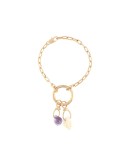gold chain link crystal bracelet