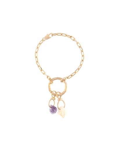 gold chain link crystal bracelet