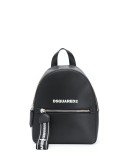 logo strap leather backpack