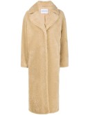 faux fur long-length coat
