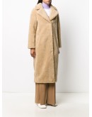 faux fur long-length coat