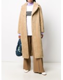 faux fur long-length coat