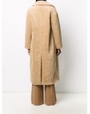 faux fur long-length coat