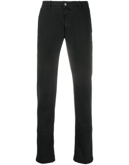 plain slim-fit chinos
