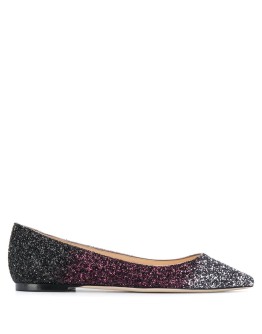 Romy glitter-effect ballerina shoes