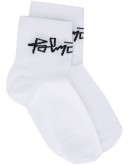 intarsia-knit logo socks