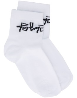 intarsia-knit logo socks