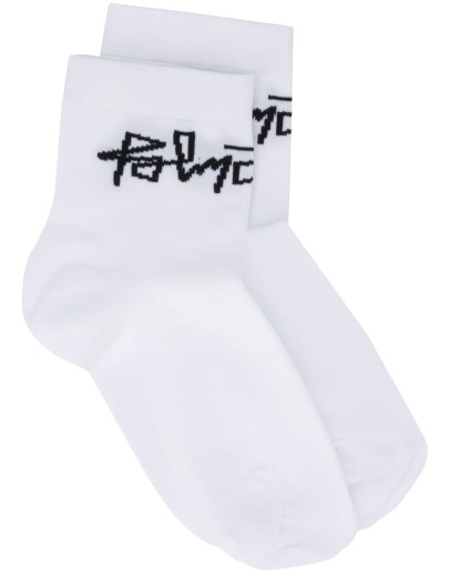 intarsia-knit logo socks