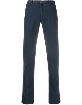 plain slim-fit chinos