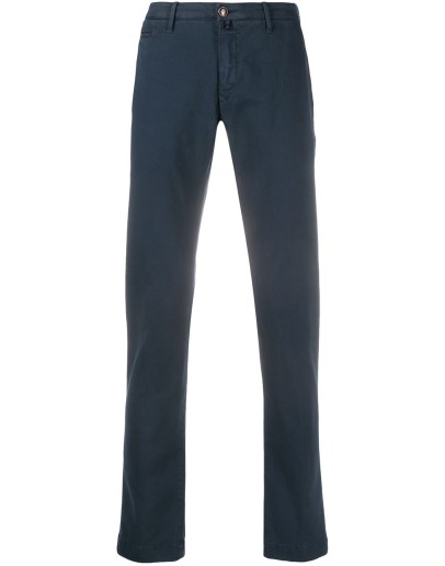plain slim-fit chinos
