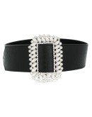 embossed crystal-buckle belt