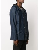 hooded short-length raincoat