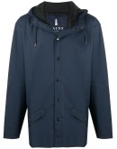 hooded short-length raincoat