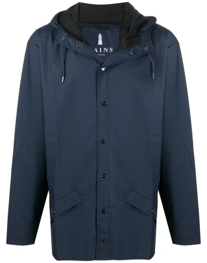 hooded short-length raincoat