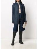hooded short-length raincoat