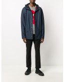 hooded short-length raincoat