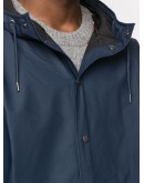 hooded short-length raincoat