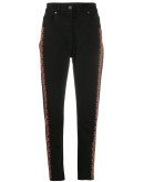 embroidered edge slim-fit jeans 