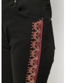 embroidered edge slim-fit jeans 