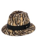 ocelot-print fedora