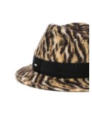 ocelot-print fedora