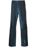 high-waisted striped trousers
