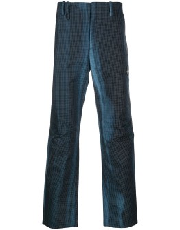 high-waisted striped trousers