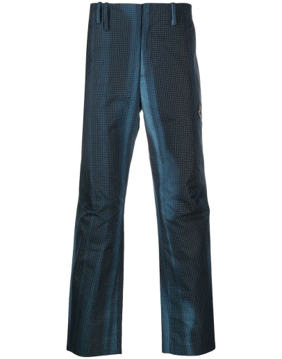 high-waisted striped trousers