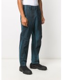 high-waisted striped trousers