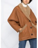 single-breasted shearling-lined coat