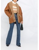 single-breasted shearling-lined coat