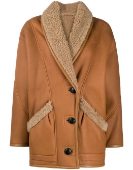 single-breasted shearling-lined coat