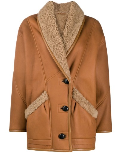 single-breasted shearling-lined coat