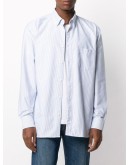 pinstripe button-down shirt