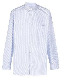 pinstripe button-down shirt