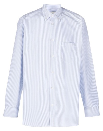 pinstripe button-down shirt