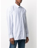 pinstripe button-down shirt