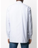 pinstripe button-down shirt