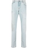 ripped straight-leg jeans