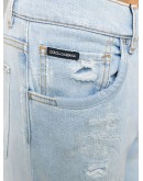 ripped straight-leg jeans