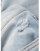 ripped straight-leg jeans